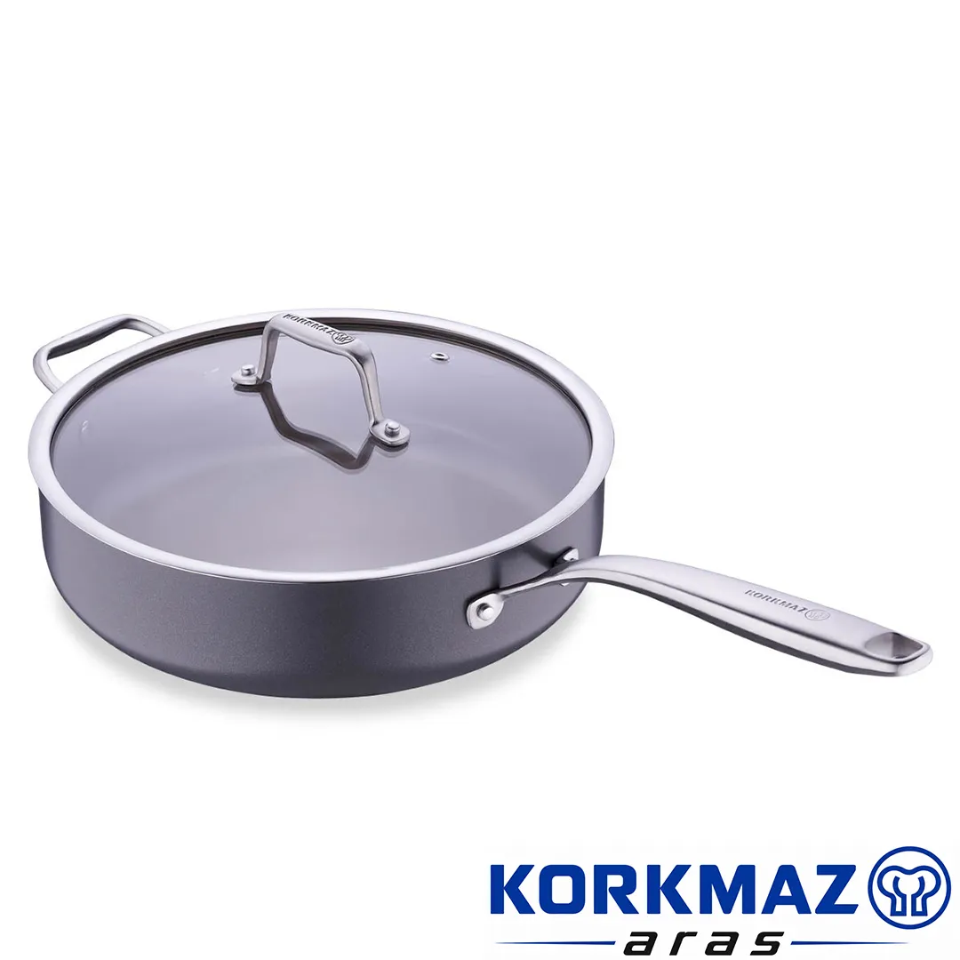 ماهیتابه دسته دار کرکماز korkmaz مدل Boena کد A3962 سایز 28x7,5 - Image 2