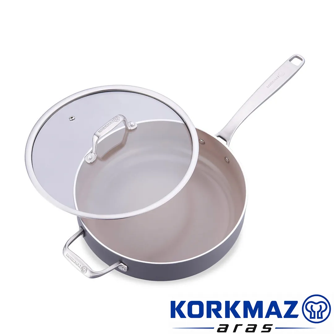 ماهیتابه دسته دار کرکماز korkmaz مدل Boena کد A3962 سایز 28x7,5 - Image 3