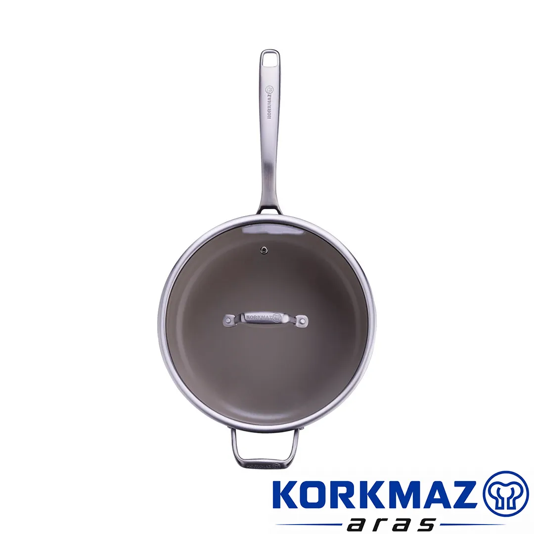 ماهیتابه دسته دار کرکماز korkmaz مدل Boena کد A3962 سایز 28x7,5 - Image 4
